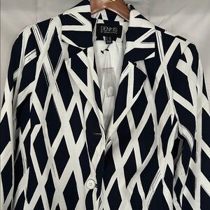 Dennis Basso Black and White Blazer